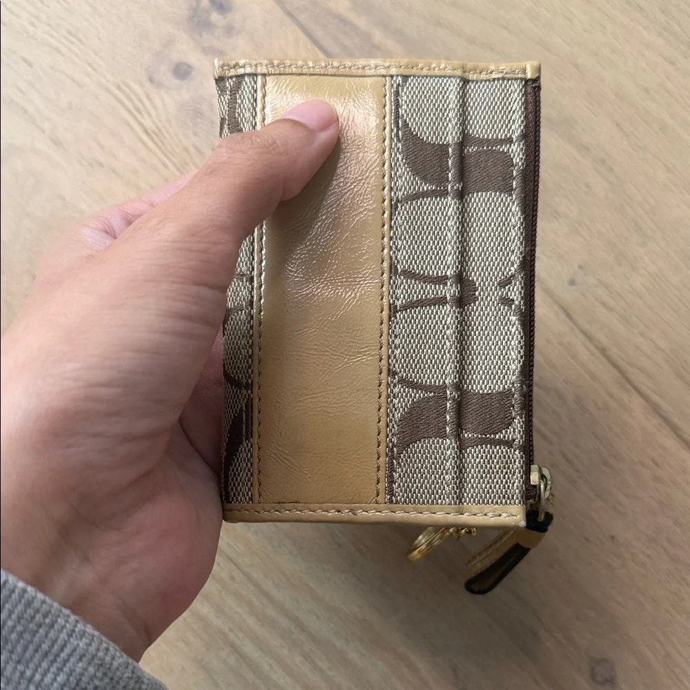 Coach Signature Brown and Tan Keychain Wallet - Picture 9 of 9
